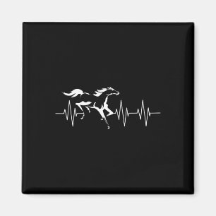 Animal Horse Lover Horseback Gift Heartbeat Horse Magnet