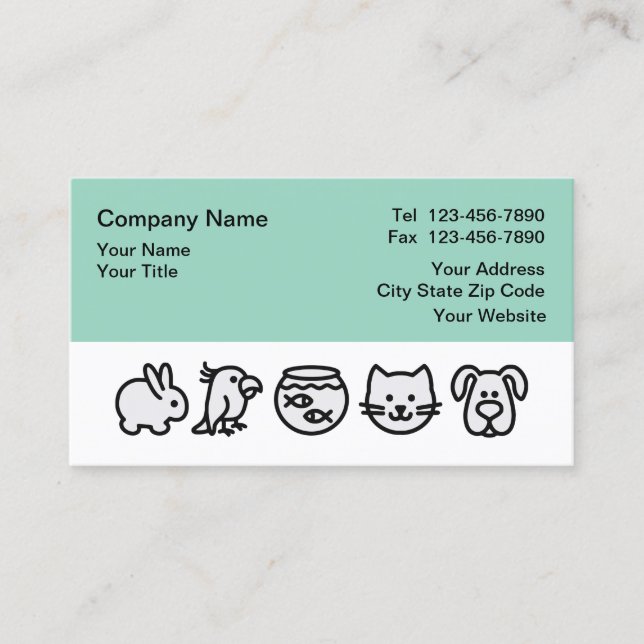 Animal Hospital Veterinarian Business Cards (Front)