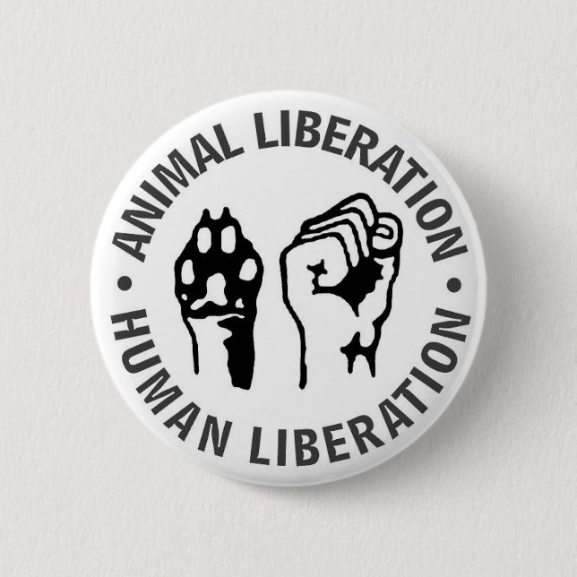 Animal & Human Liberation 2 Inch Round Button (Front)