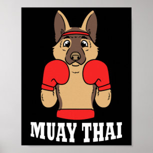 Animal Humor Thai Kickboxing Funny Dog Muay Thai  Poster