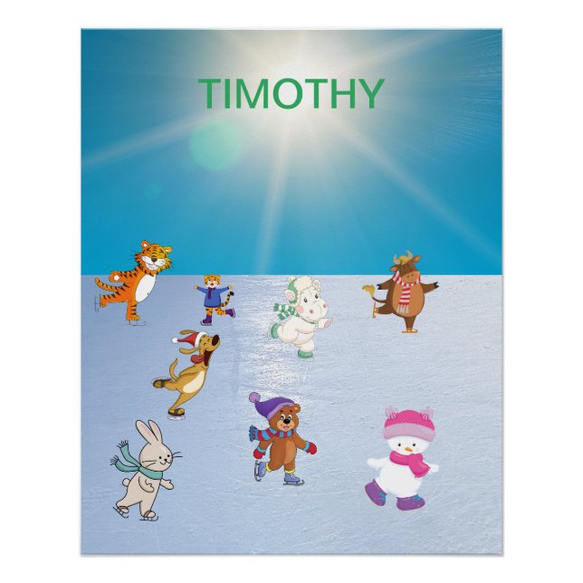 Animal Ice Skating Poster (Front)