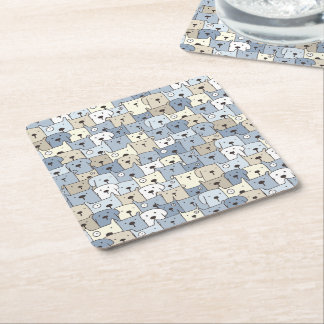 Animal Illustration Square Paper Coaster