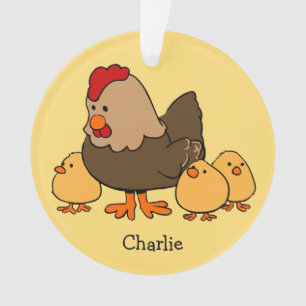 Animal illustrations custom name kid's ornament