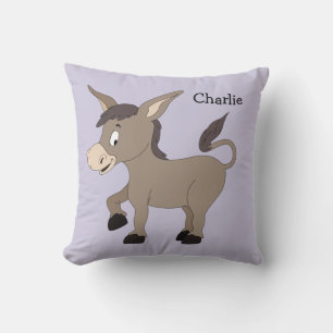 Animal Illustrations custom name kids throw pillow