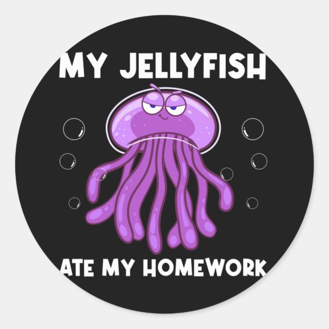 Animal Jellyfish Lover Classic Round Sticker (Front)