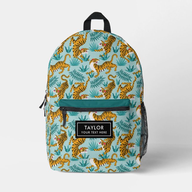 Animal Jungle Tigers Printed Backpack (Front)