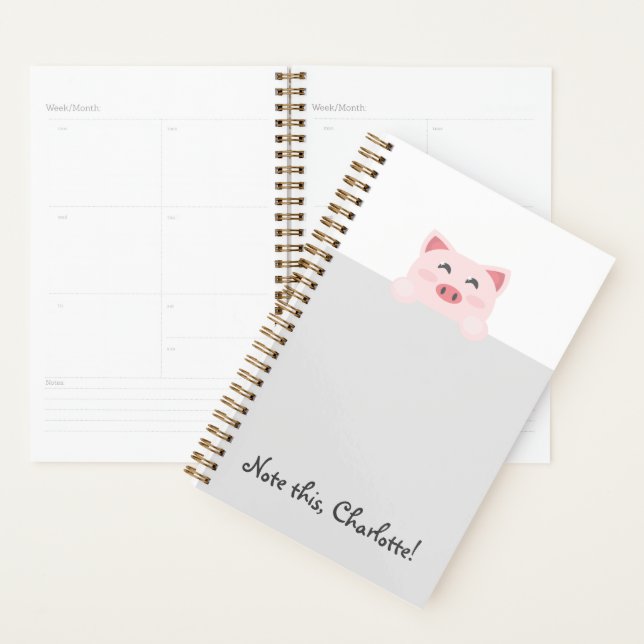 Animal Kawaii personnalisé - Cochon (Devant avec enveloppe)