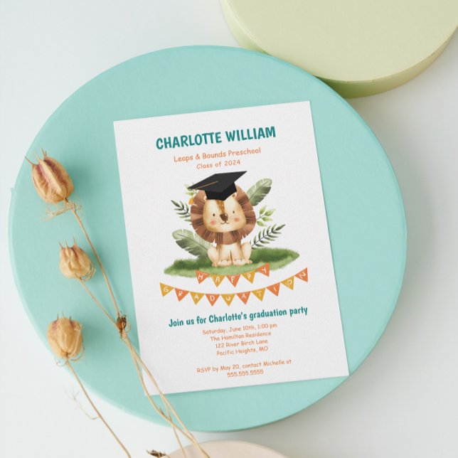 Animal Kid Preschool Photo Graduation Party Invitation (Animal Kid Preschool Photo Graduation Party Invitation)
