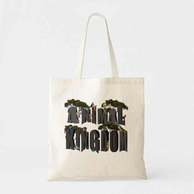 Animal Kingdom Logo With Animals, Tote Bag (Front)