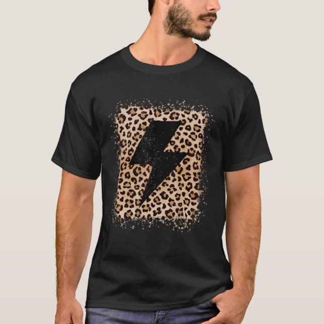 Animal Leopard Cheetah Bolt Lightning Print T-Shirt (Front)