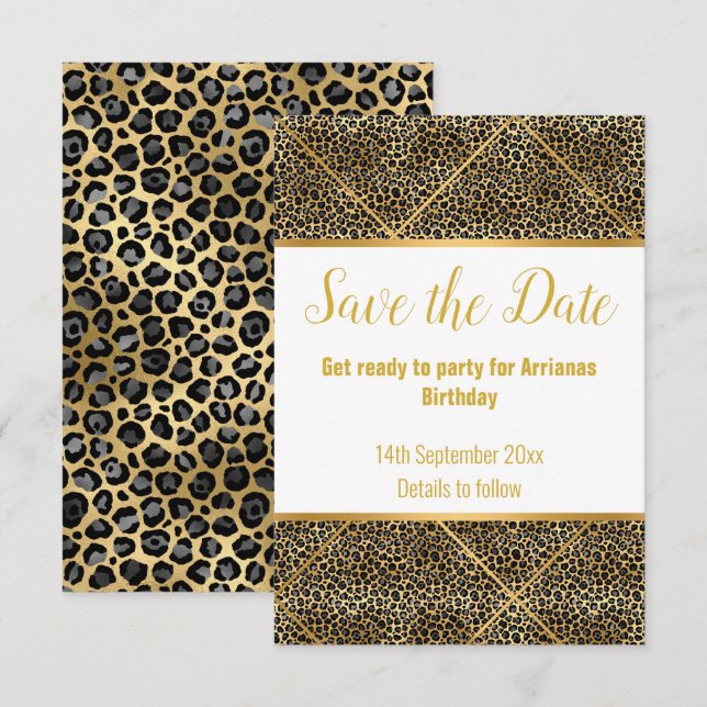 ANIMAL LEOPARD GOLD RESPONSE 2 RSVP  (Front/Back)
