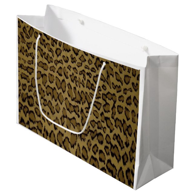 ANIMAL LEOPARD PRINT LARGE GIFT BAG (Front Angled)