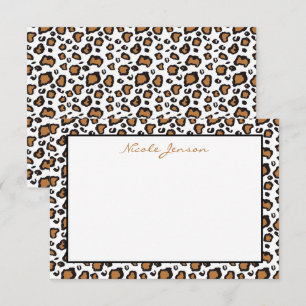 Animal Leopard Print Personalized Note Cards