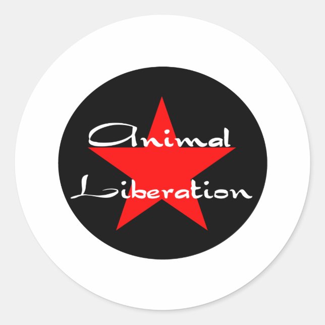 animal liberation classic round sticker (Front)