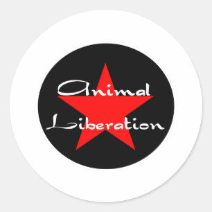 animal liberation classic round sticker
