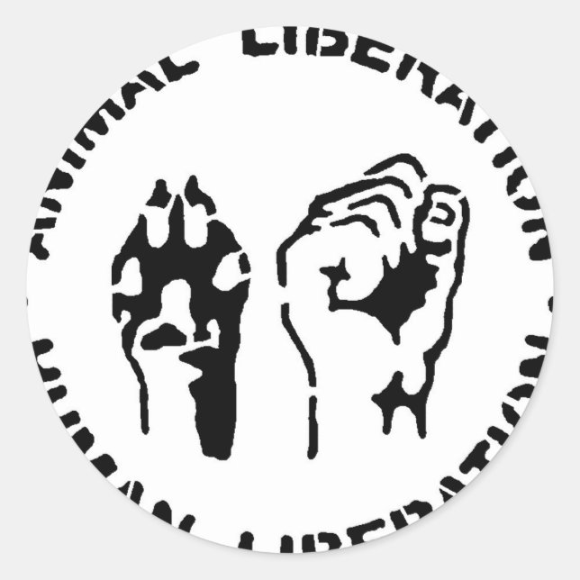 Animal Liberation - Human Liberation Classic Round Sticker (Front)