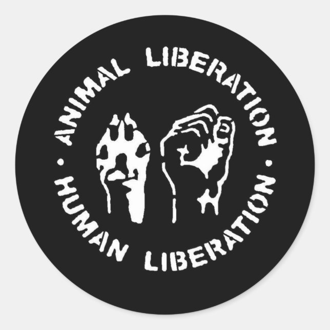 Animal Liberation Human Liberation Classic Round Sticker (Front)