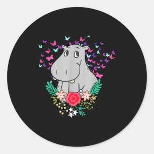 Animal Lover Butterfly Valentines Day Gift Flowers Classic Round Sticker