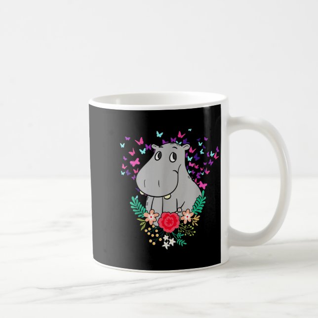 Animal Lover Butterfly Valentines Day Gift Flowers Coffee Mug (Right)