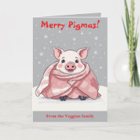 Animal Lover Christmas Cute Pig Wrapped In A Blank