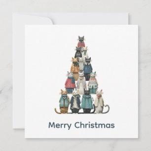 Animal Lover Cute Funny Cats Non Photo Holiday Card