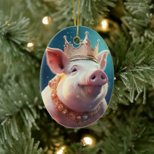 Animal Lover Gift, Farm Lover Gift, Cute Pig Ceramic Ornament