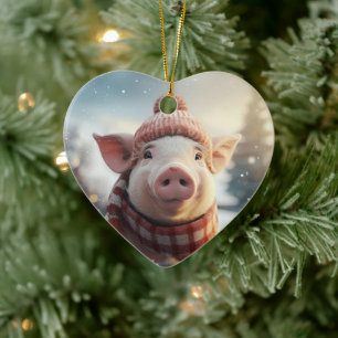 Animal Lover Gift, Farm Lover Gift, Cute Pig Ceramic Ornament