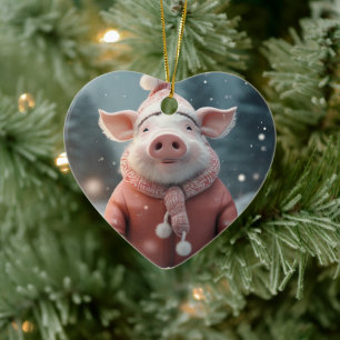 Animal Lover Gift, Farm Lover Gift, Cute Pig Ceramic Ornament