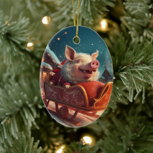 Animal Lover Gift, Farm Lover Gift, Cute Pig Ceramic Ornament