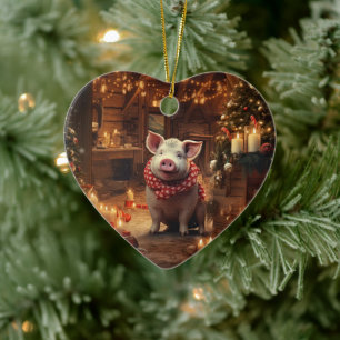 Animal Lover Gift, Farm Lover Gift, Cute Pig Ceramic Ornament