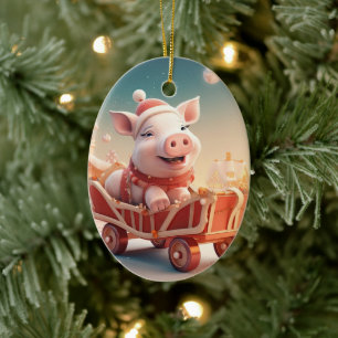 Animal Lover Gift, Farm Lover Gift, Cute Pig Ceramic Ornament