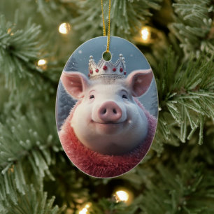 Animal Lover Gift, Farm Lover Gift, Cute Pig Ceramic Ornament