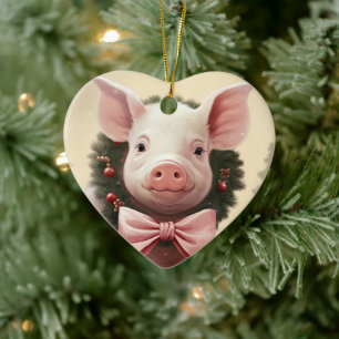 Animal Lover Gift, Farm Lover Gift, Cute Pig Ceramic Ornament