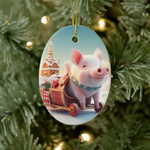 Animal Lover Gift, Farm Lover Gift, Cute Pig Ceramic Ornament