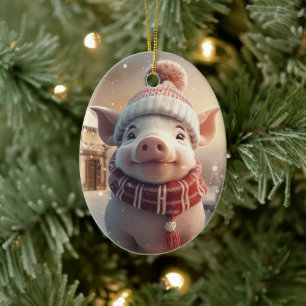 Animal Lover Gift, Farm Lover Gift, Cute Pig Ceramic Ornament