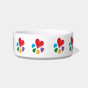 Animal Lover_Heart-Paw personalized dog bone Bowl