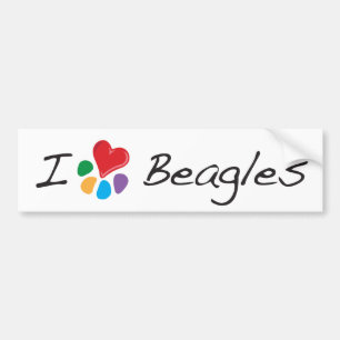 Animal Lover_I Heart Beagles Bumper Sticker