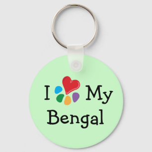 Animal Lover_I Heart My Bengal Keychain