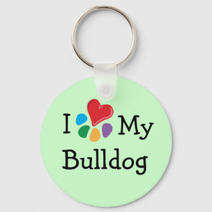 Animal Lover_I Heart My Bulldog Keychain
