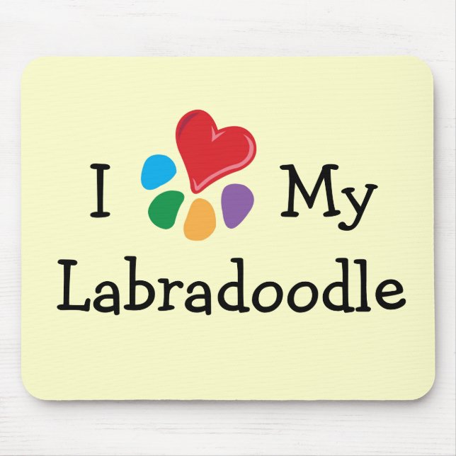 Animal Lover_I Heart My Labradoodle Mouse Pad (Front)