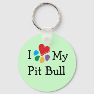 Animal Lover_I Heart My Pit Bull Keychain