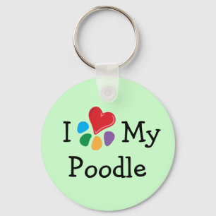 Animal Lover_I Heart My Poodle Keychain