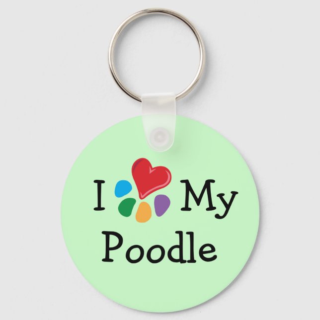 Animal Lover_I Heart My Poodle Keychain (Front)