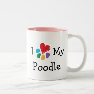 Animal Lover_I Heart My Poodle Two-Tone Coffee Mug
