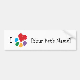 Animal Lover_I Heart template Bumper Sticker