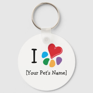 Animal Lover_I Heart template Keychain