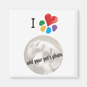 Animal Lover_I Heart your pet's photo template Magnet