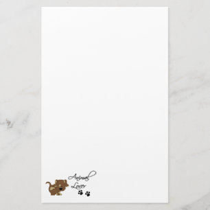 Animal Lover+paw prints-Dog with Newspaper Stationery
