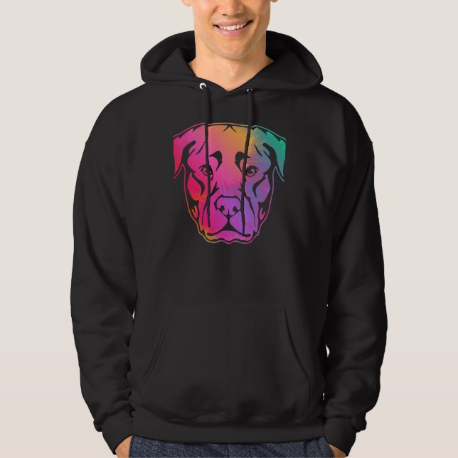 Animal Lover Pet Owner Pitbull Face Hoodie (Front)