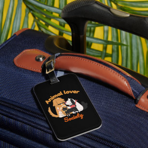 Animal Lover Society Cozy Pet Family Design Luggage Tag
